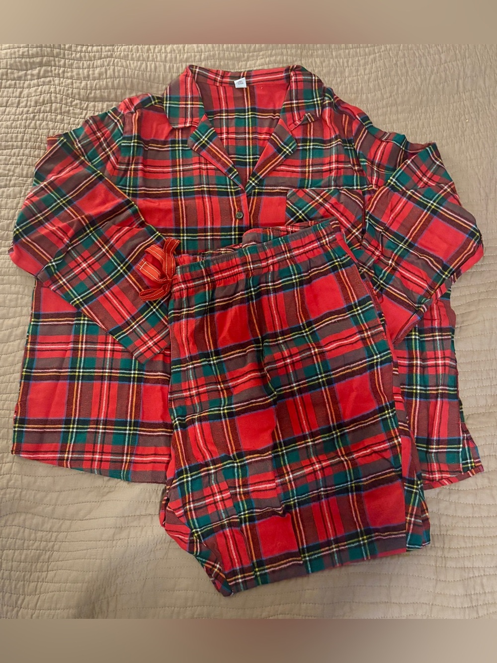 Old Navy Plus Size Red Plaid Cotton Pajama Set Size 3X NWOT